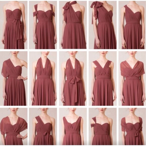 Jenny Yoo Aidan Convertible Strapless Chiffon Gown Size 4 - Picture 3 of 8